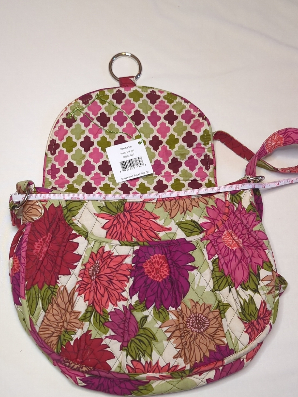 Vera Bradley Quilted Floral Crossbody in Pink, Green & Purple